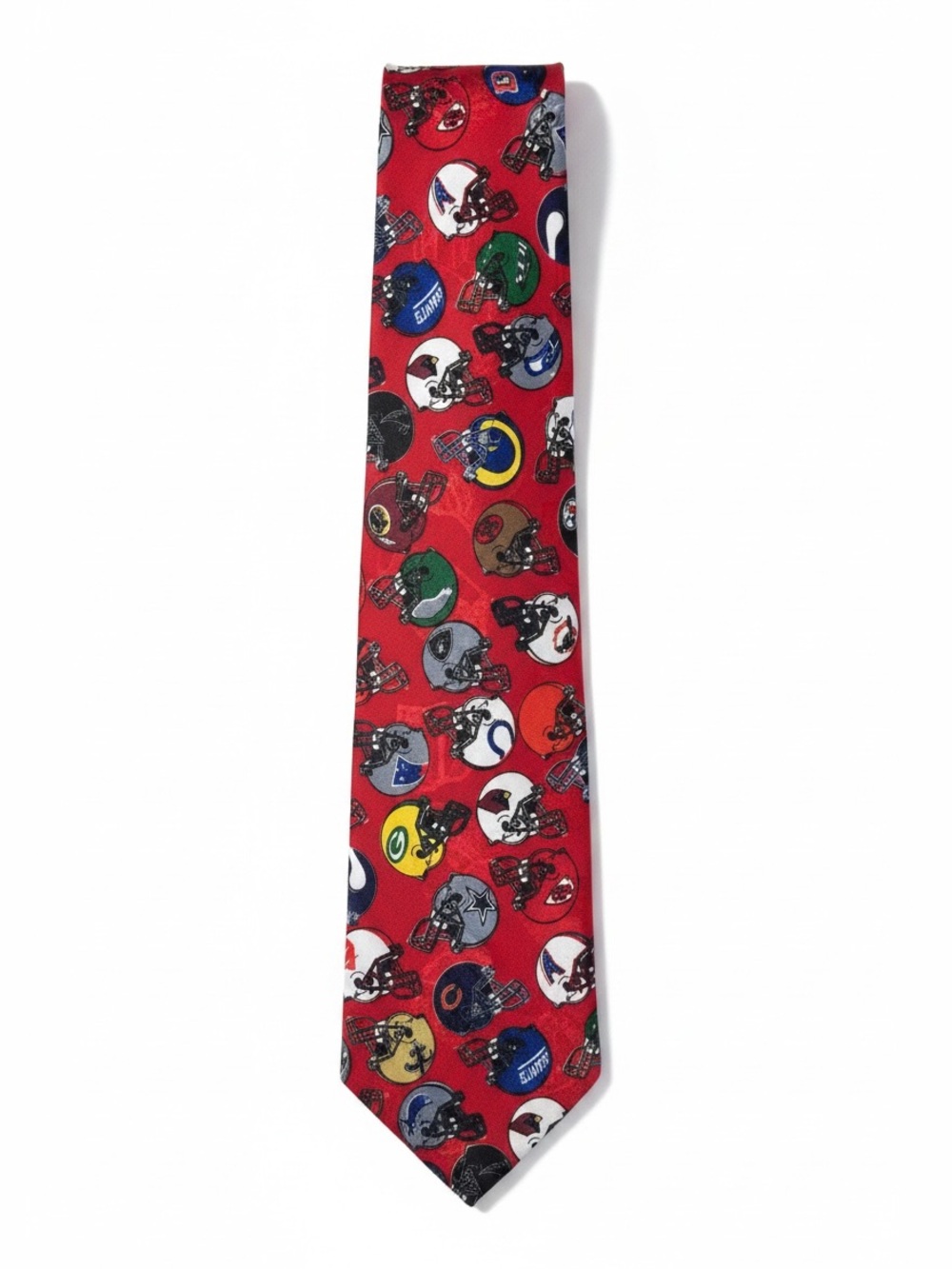 Team NFL Vintage Football Helmet Print Tie Novelty Necktie Red